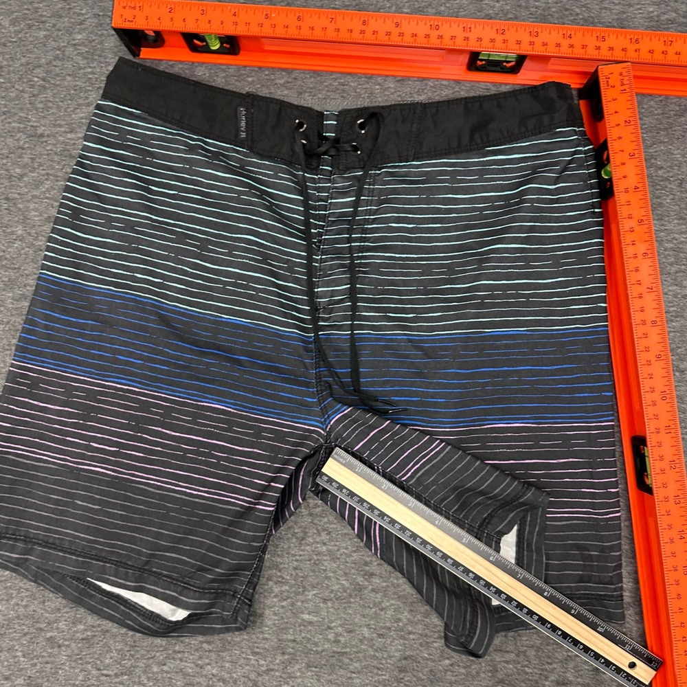 Hurley Striped Swim Trunks Board Shorts with‎ Drawstring Size 30 - Picture 5 of 8